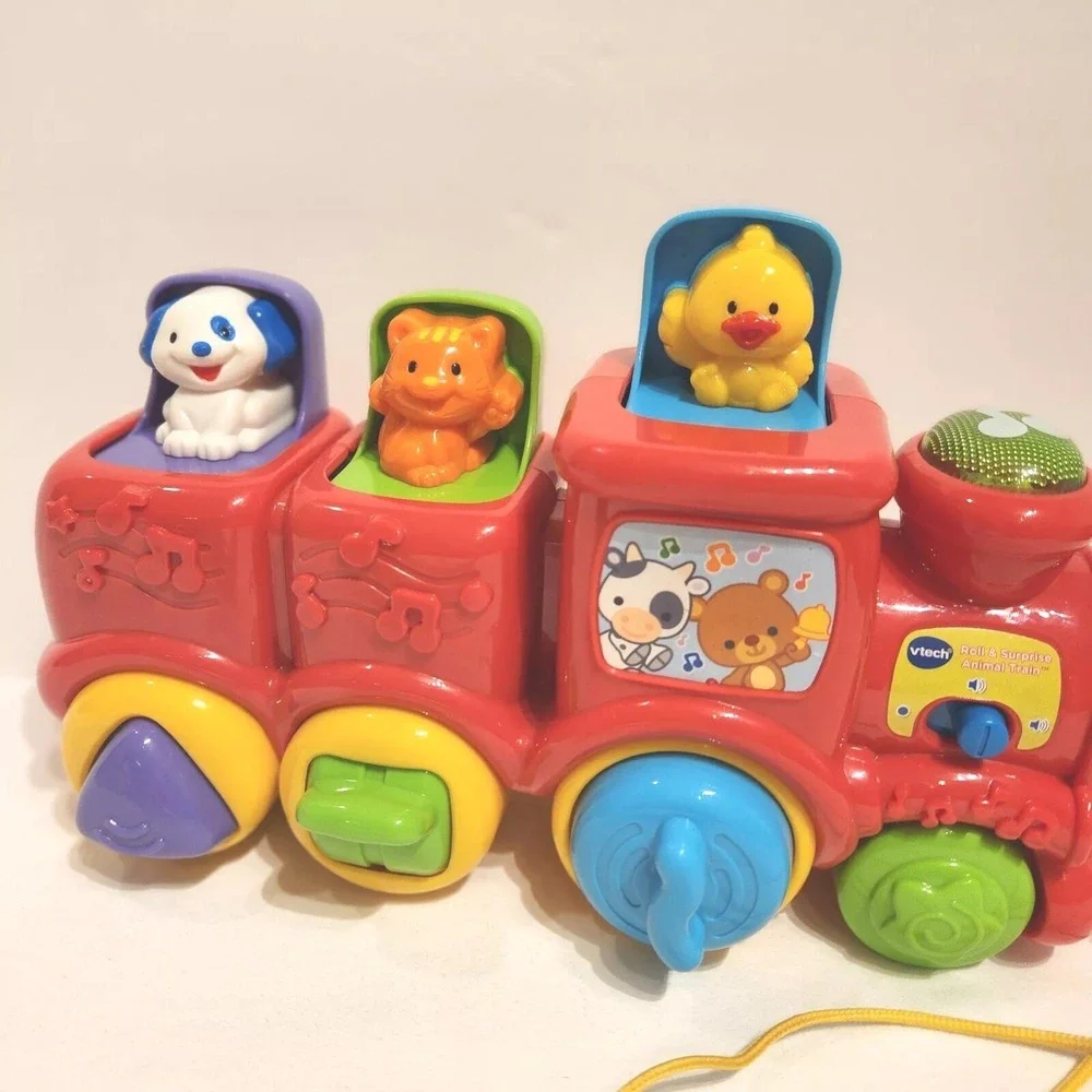 VTech Roll and Surprise Animal Train‎ Music Pop Ups Learning  Works see video